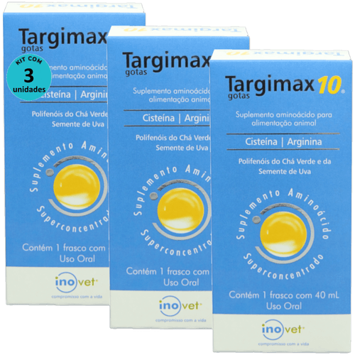 Targimax 10 Suplemento Animal 40ml Kit Com 3