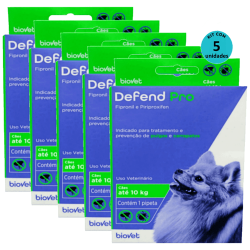 Kit 5 Defend Pro Cães (Até 10kg) - Biovet