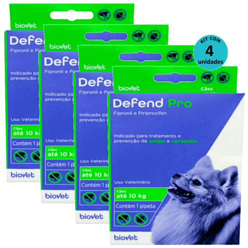 Kit 4 Defend Pro Cães (Até 10kg) - Biovet