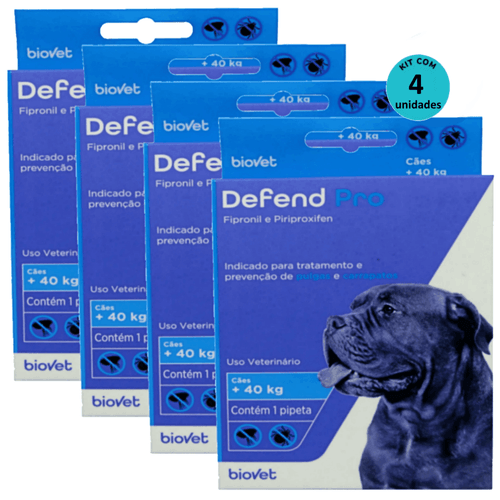 Kit 4 Defend Pro Cães (Acima 40kg) - Biovet