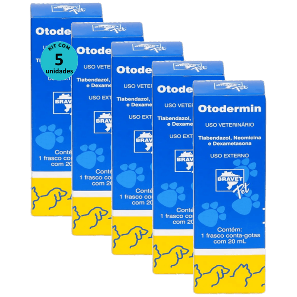 Kit Otodermin Bravet 20ml C/ 5 unidades