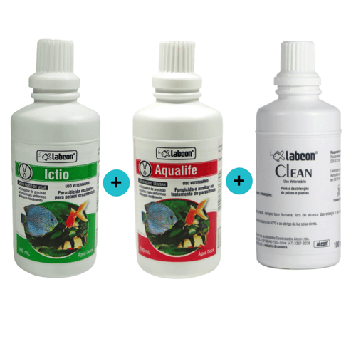 Kit 1 Labcon Ictio 100ml + 1 Labcon Aqualife100ml + 1 Labcon Clean 100ml- Alcon