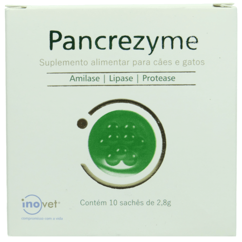 Pancrezyme Suplemento P/ Cães e Gatos Caixa C/ 10 Sachê de 2,8g- Inovet
