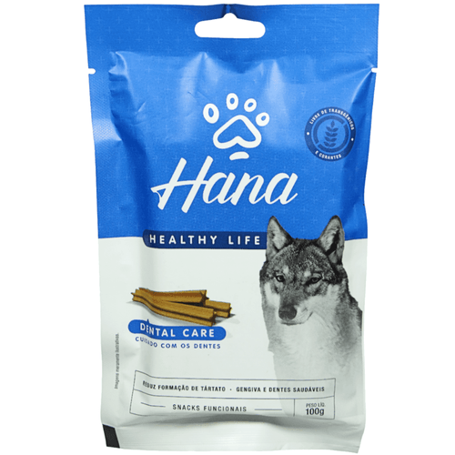 Snacks Hana Healthy Life Dental Care- Cuidado C/ os Dentes- P/ Cães Adultos- 100g
