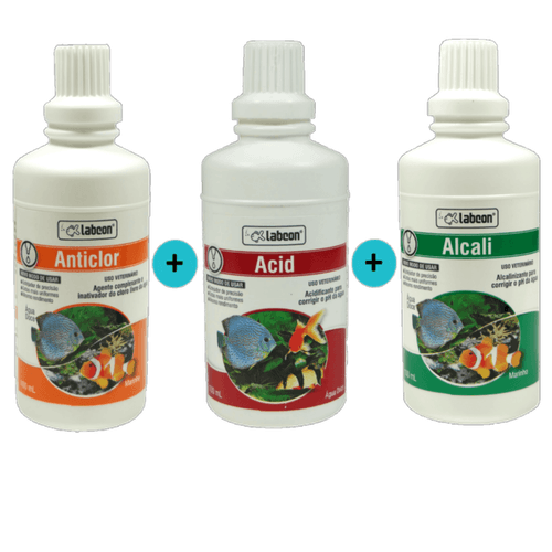 Kit 1 Labcon Anticlor 100ml + 1 Labcon Acid 100ml + 1 Labcon Alcali 100ml - Alcon