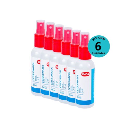 Kit Cetoconazol Spray 2% Ibasa 100ml C/ 6 unidades