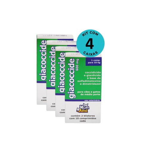 Kit Giacoccide Mon Ami 600mg c/ 20 Comprimidos C/ 4 unidades Kit Giacoccide Mon Ami 600mg c/ 20 Comprimidos C/ 4 unidades