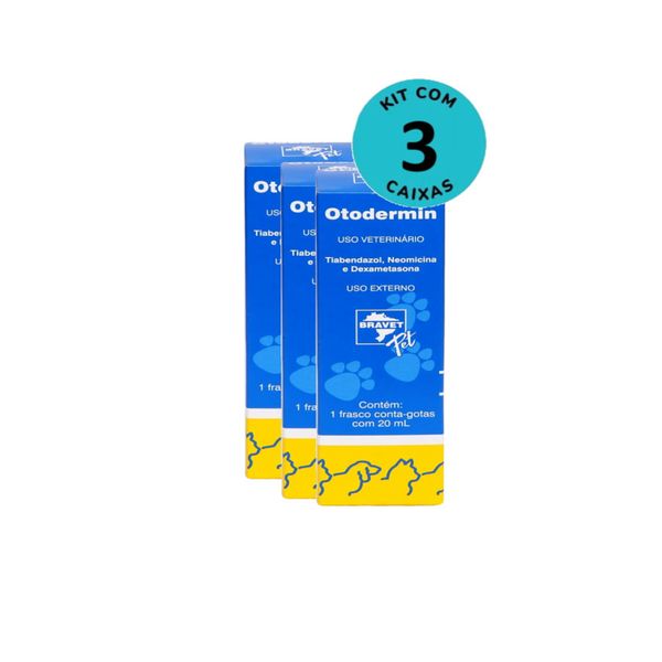 Kit Otodermin Bravet 20ml C/ 3 unidades