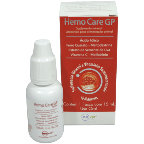 Hemo Care GP Suplemento Animal 15ml- Inovet Hemo Care GP Suplemento Animal 15ml- Inovet