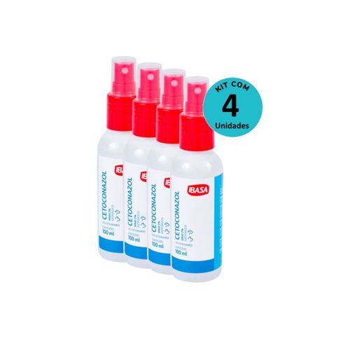Kit Cetoconazol Spray 2% Ibasa 100ml C/ 4 unidades