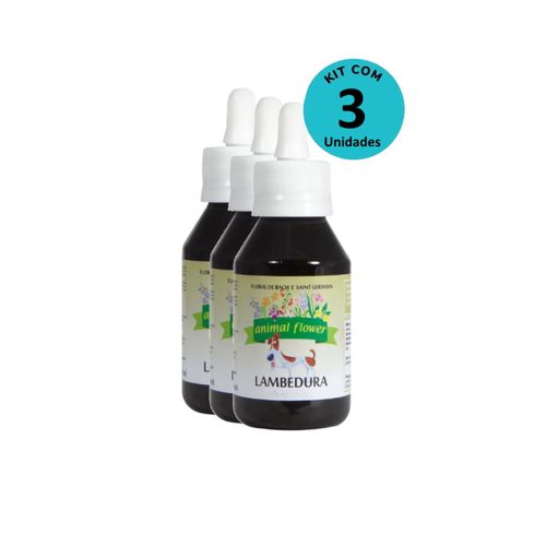KIT Floral Lambedura 100ml gotas Animal Flower -com 3 unidades KIT Floral Lambedura 100ml gotas Animal Flower -com 3 unidades