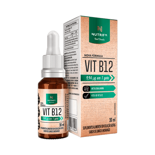 VIT B12 Líquida | Nutrify 20 ml Limão e Morango 20ml VIT B12 Líquida | Nutrify 20 ml Limão e Morango 20ml