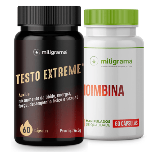 Testo Extreme + Ioimbina Sem Sabor/Aroma 60 cápsulas