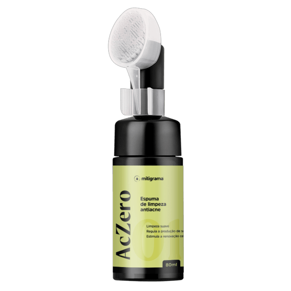Espuma de Limpeza Antiacne 80ml - Linha AcZero Sem Sabor/Aroma 50ml Branca/Transparente