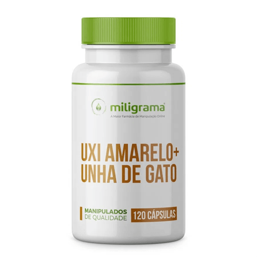 Uxi Amarelo 250mg com Unha de Gato 250mg 120 Cápsulas Uxi Amarelo 250mg com Unha de Gato 250mg 120 Cápsulas