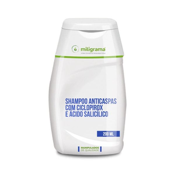 Shampoo Anticaspa: ciclopirox e ácido salicílico 200ml Shampoo Anticaspa com Ciclopirox e Ácido Salicílico 200ml