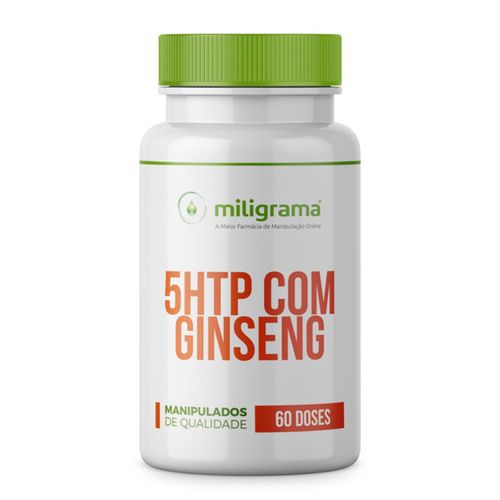 5 HTP (Hidroxitriptofano) 50mg com Ginseng 200mg 60 Doses 5 HTP (Hidroxitriptofano) 50mg com Ginseng 200mg 60 Cápsulas 60 Doses