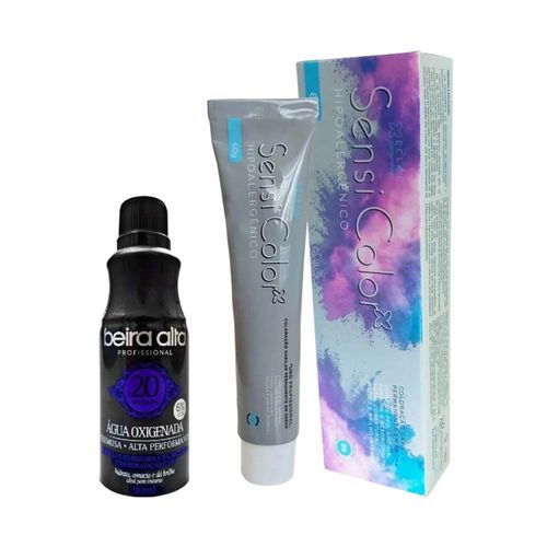 Tintura Hipoalergênica Alergoshop Cor 8.1 Louro Claro Acinzentado 60g + Água oxigenada vol. 20 Sem tom