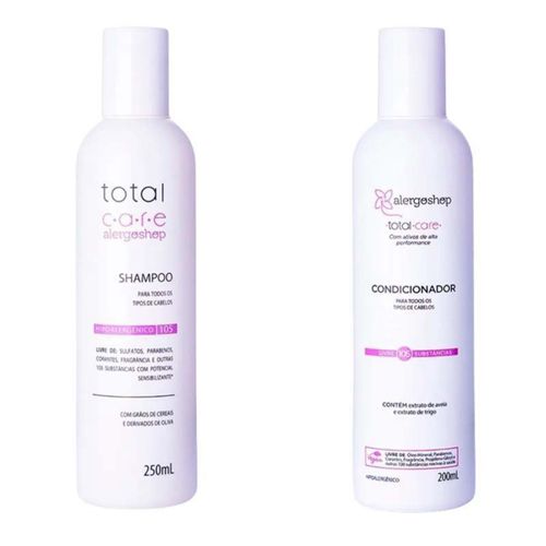 KIT Shampoo + Condicionador Hipoalergênico Total Care Alergoshop Branco KIT Shampoo + Condicionador Hipoalergênico Total Care Alergoshop Branco