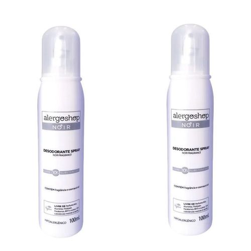 KIT 2 Desodorantes Spray Masculino Noir Hipoalergênico Alergoshop 100ml