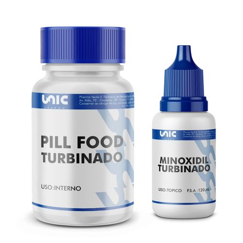 Pill food turbinado e Minoxidil turbinado 120ml