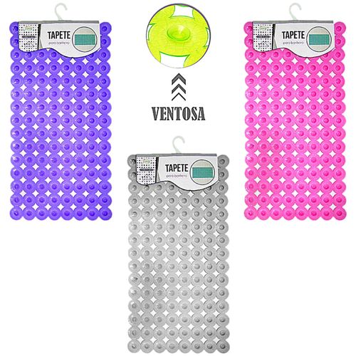 Tapete Box Banheiro Retangular Antiderrapante 35x66cm Colorido