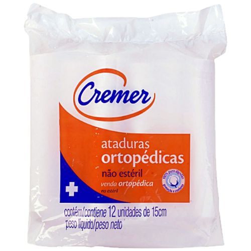 Atadura Ortopédica Cremer Algodão 15cmx1.8m - 12 unidades