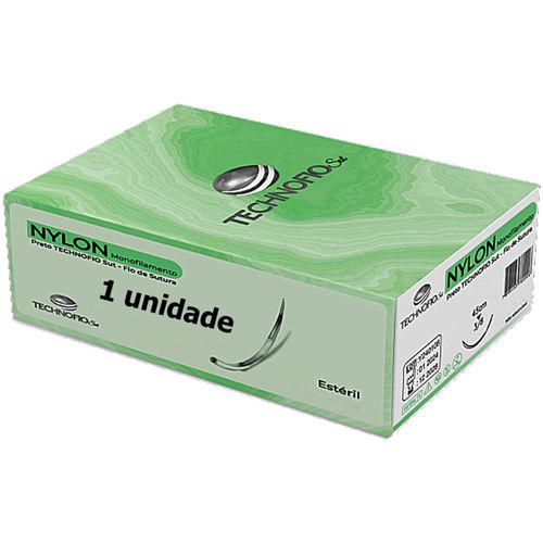 Fio Sutura Technofio Sut Mononylon 0 Ag 3,0cm 3/8 - unidade Fio Sutura Technofio Sut Mononylon 0 Ag 3,0cm 3/8 - unidade