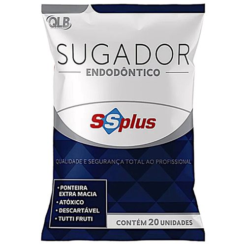Sugador Odontológico Descartável SSPlus Endodontia - 20 Unidades