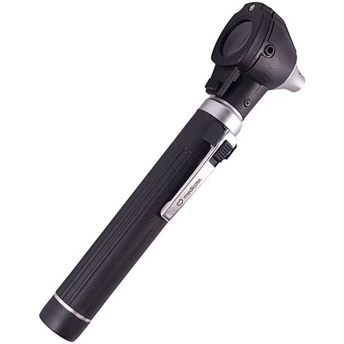 Otoscópio Fibra Óptica LED Medicate - Preto