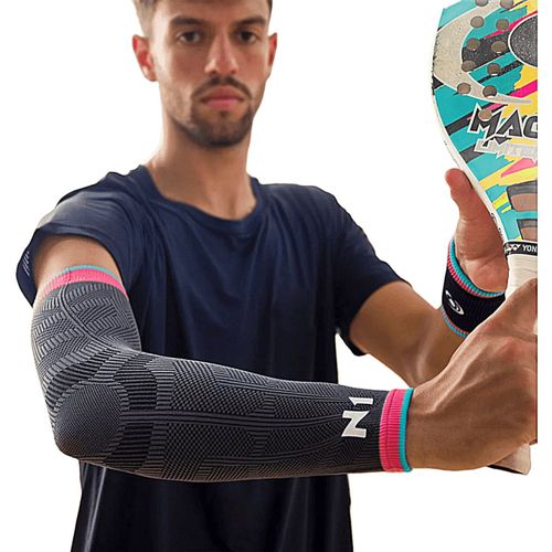Protetor Braço N1 Racket Cinza Carvão Rosa Azul Tam M - unidade Protetor Braço N1 Racket Cinza Carvão Rosa Azul Tam M - unidade