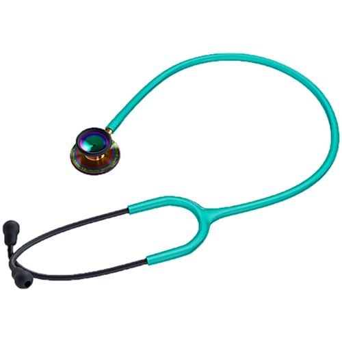 Estetoscópio Spirit MD III Pro Adulto e Pediátrico - Black Edition Verde Perolizado Rainbow