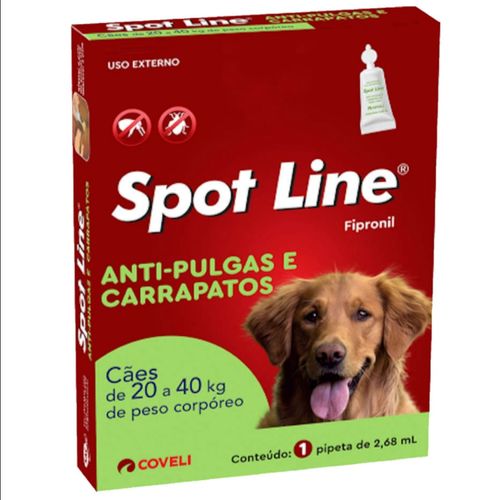 SPOT LINE ANTIPULGAS E CARRAPATOS 2,68ML PARA CÃES DE 20 A 40KG COVELI SPOT LINE ANTIPULGAS E CARRAPATOS 2,68ML PARA CÃES DE 20 A 40KG COVELI