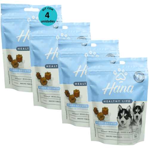 Hana Puppy Growth Suporte ao Crescimento 80g Snacks Para Cães Filhotes Kit C/ 4 un Hana Puppy Growth Suporte ao Crescimento 80g Snacks Para Cães Filhotes Kit C/ 4 un