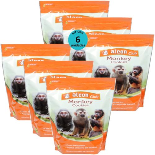ALCON CLUB MONKEY COOKIES 450G KIT COM 6 PARA MACACO-PREGO, SAGUI, MICO, BUGIOS, MACACO-DE-CHEIRO