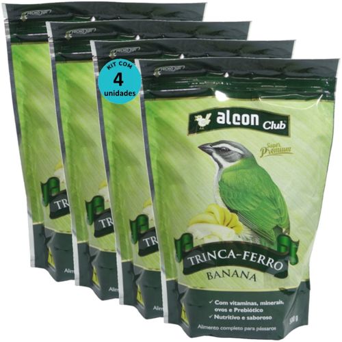 ALCON CLUB TRINCA-FERRO BANANA 500G KIT COM 4 RAÇÃO PARA PÁSSAROS ALCON CLUB TRINCA-FERRO BANANA 500G KIT COM 4 RAÇÃO PARA PÁSSAROS
