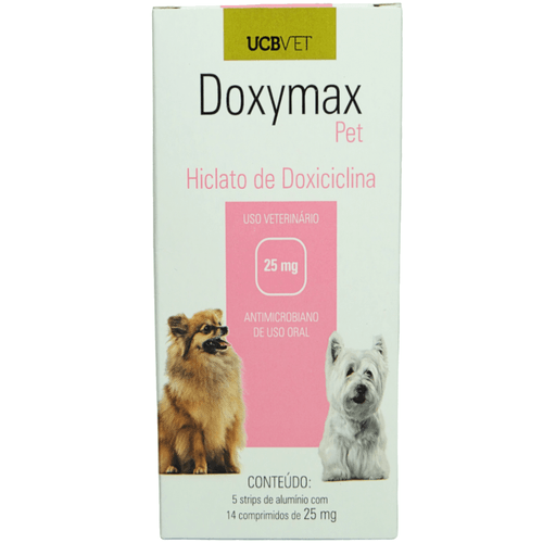 Doxymax Pet 25mg Para Cães Com 70 Comprimidos ucbvet Doxymax Pet 25mg Para Cães Com 70 Comprimidos ucbvet