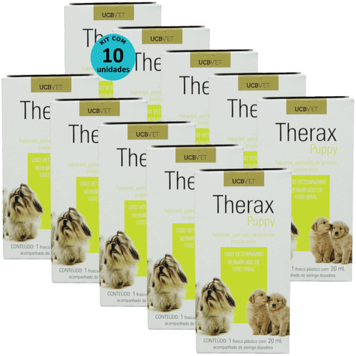 Therax Puppy 20ml Vermífugo Para Cães ucbvet Kit Com 10 Therax Puppy 20ml Vermífugo Para Cães ucbvet Kit Com 10