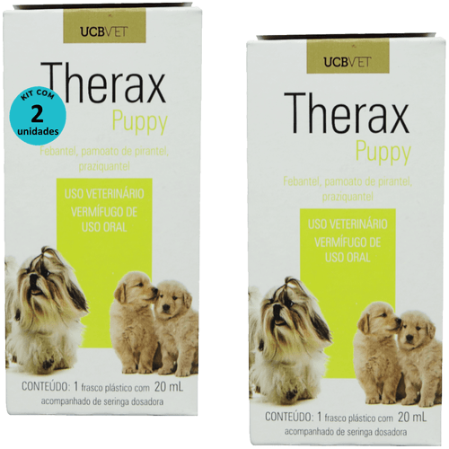 Therax Puppy 20ml Vermífugo Para Cães ucbvet Kit Com 2 Therax Puppy 20ml Vermífugo Para Cães ucbvet Kit Com 2