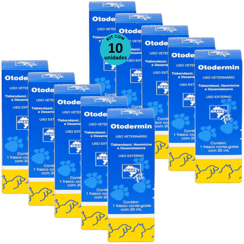 Kit Otodermin Bravet 20ml C/ 10 unidades