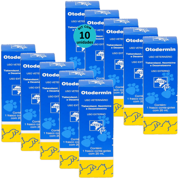 Kit Otodermin Bravet 20ml C/ 10 unidades