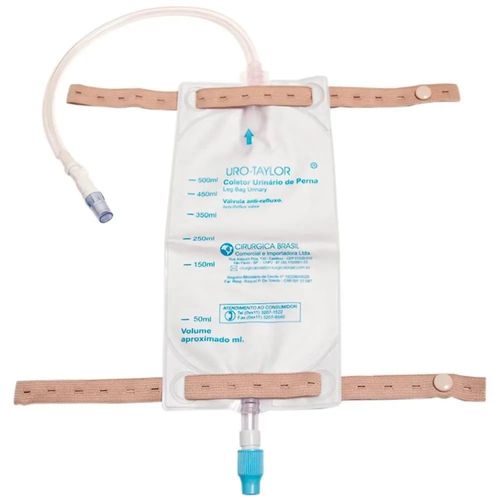 Coletor de Urina p/ Perna 500ML com Extensão