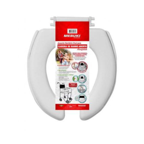 Assento Sanitário Oval P/ Cadeira De Banho Almofadado Aberto