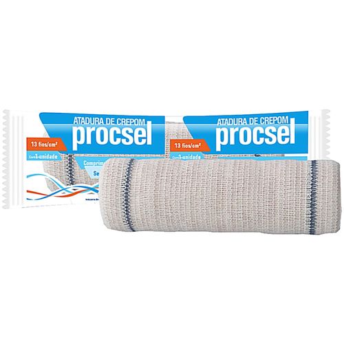 Atadura de Crepom Procsel 13 Fios - 08cm x 1,80m Atadura de Crepom Procsel 13 Fios - 08cm x 1,80m