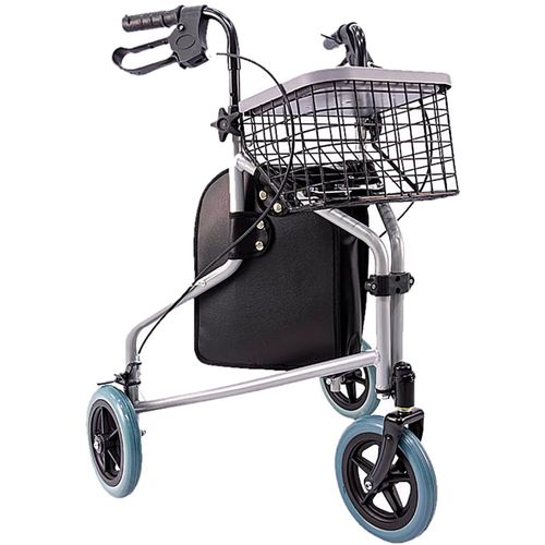 Andador 3 Rodas Evolution Com Porta Objetos e Com Cesto Praxis