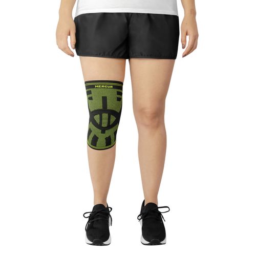 Joelheira de Compressão Elástica Mercur - Preto/Verde - Tamanho P - Unidade Joelheira de Compressão Elástica Mercur - Preto/Verde - Tamanho P - Unidade