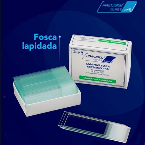 Lâmina Microscopia Fosca Lapidada Precision 26x76mm - 50 unidades Lâmina Microscopia Fosca Lapidada Precision 26x76mm - 50 unidades