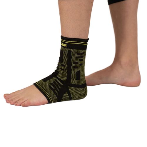 Tornozeleira de Compressão Elástica Mercur - Preto/Verde - Tamanho G/GG Tornozeleira de Compressão Elástica Mercur - Preto/Verde - Tamanho G/GG
