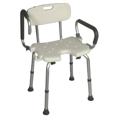 Banqueta de Alumínio para Banho com Braços Escamoteáveis FST5209 ZIMEDICAL Banqueta de Alumínio para Banho com Braços Escamoteáveis FST5209 ZIMEDICAL