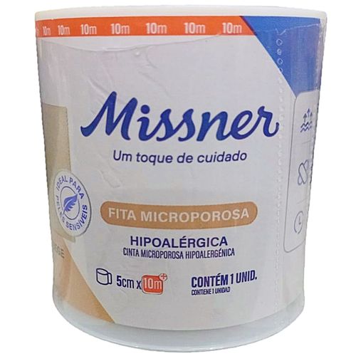 Fita Microporosa Missner - Bege - 5cm x 10m Fita Microporosa Missner - Bege - 5cm x 10m